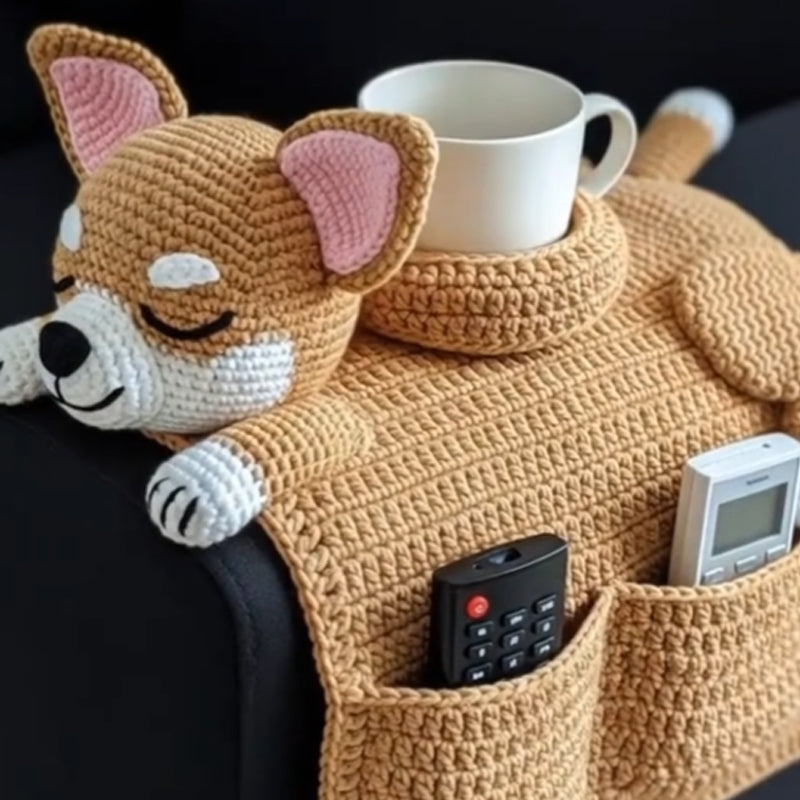 🐶 Cozy Companion Vibes – Crochet Dog Sofa Organizer