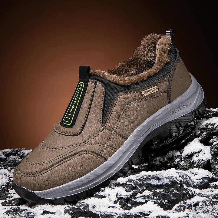 ⏰Limited Time 60% OFF🛒 Men's Orthopedic Slip-On Winter Walking Shoes - Fleece-Lined, Waterproof & Anti-Slip Rubber Sole