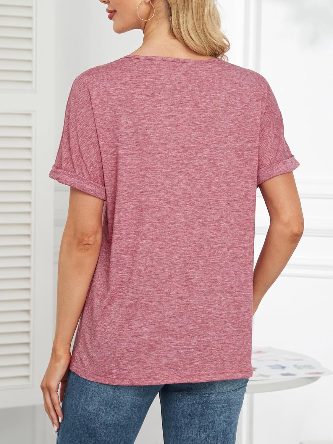 zeile Womens Summer Tops V Neck T Shirts 2025 Short Sleeve Lightweight Soft Fashion Casual Outfits Tee