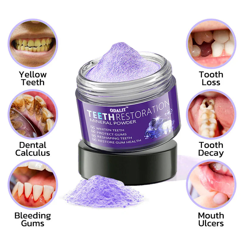 🎁Flash Sale - Don't Miss Out - ODALIT™ TeethRestoration Mineral Powder🦷(CDA recommended)👩‍⚕️(Treats periodontitis and mouth ulcers. prevents tooth loss. and repairs gum recession)