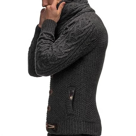 Men's Casual Scarf Jacket Pocket Sweater