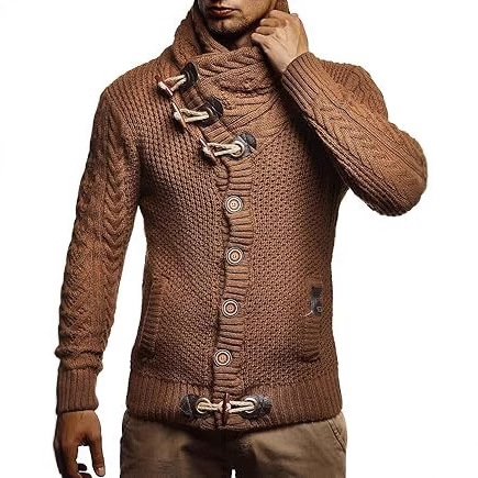 Men's Casual Scarf Jacket Pocket Sweater