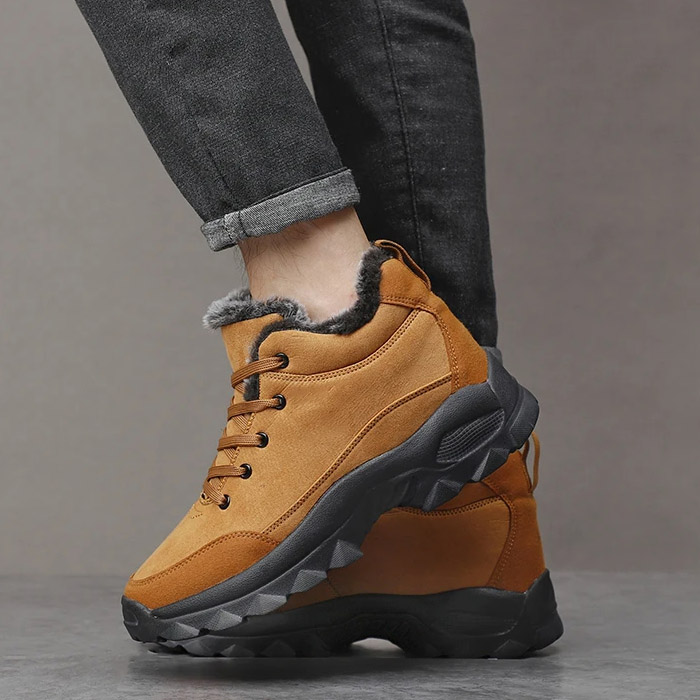 Men's Warm Fleece Snow Boots Waterproof Non-Slip Orthopedic Support Winter Boots (Medical Certification®️)