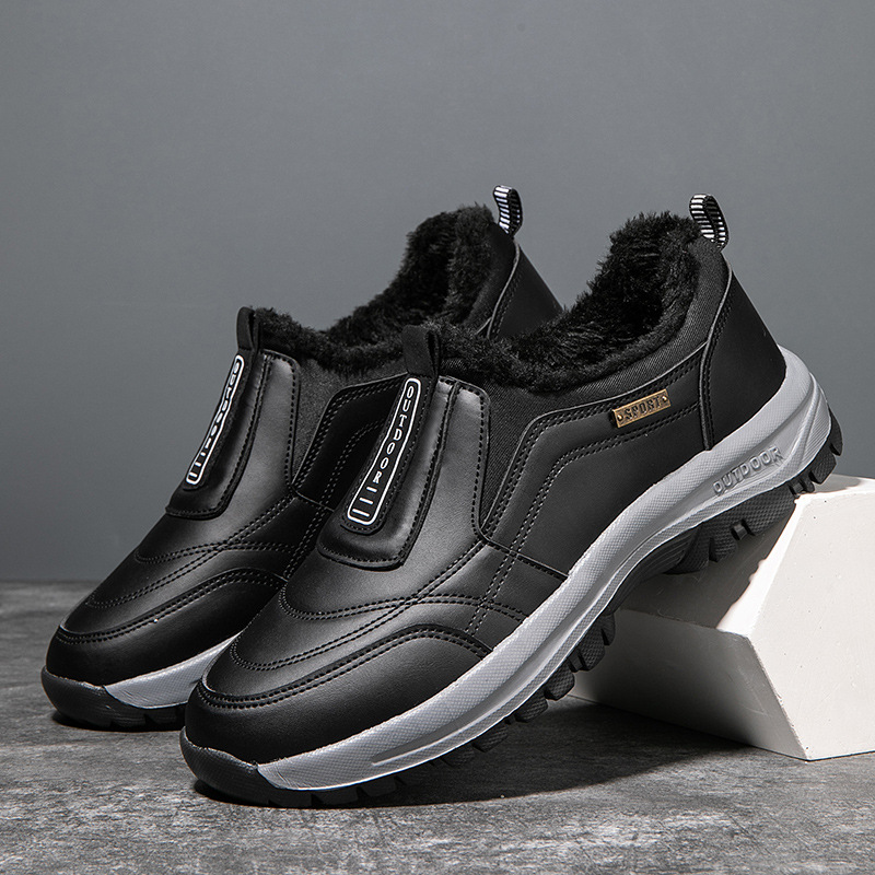 ⏰Limited Time 60% OFF🛒 Men's Orthopedic Slip-On Winter Walking Shoes - Fleece-Lined, Waterproof & Anti-Slip Rubber Sole