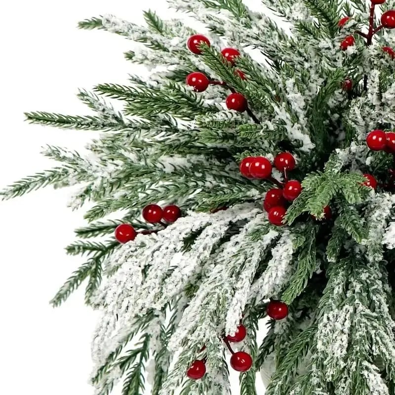 Artificial Norfolk Pine Branches with Red Berries - Christmas Greenery That Lasts!