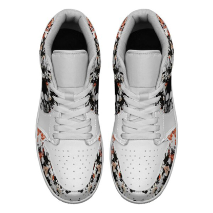 Jordan 1 Low-25-cy-skull-15, Jordan 1 Retro Low Sneakers, Personalized Gothic Shoes, Skull Design, Unisex Non Slip Walking Sneakers, Lightweight Breathable Running Shoes, Casual Sports Shoes, Unique Holidays Gifts