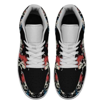 Jordan 1 Low-25-cy-skull-18, Jordan 1 Retro Low Sneakers, Personalized Gothic Shoes, Skull Design, Unisex Non Slip Walking Sneakers, Lightweight Breathable Running Shoes, Casual Sports Shoes, Unique Holidays Gifts