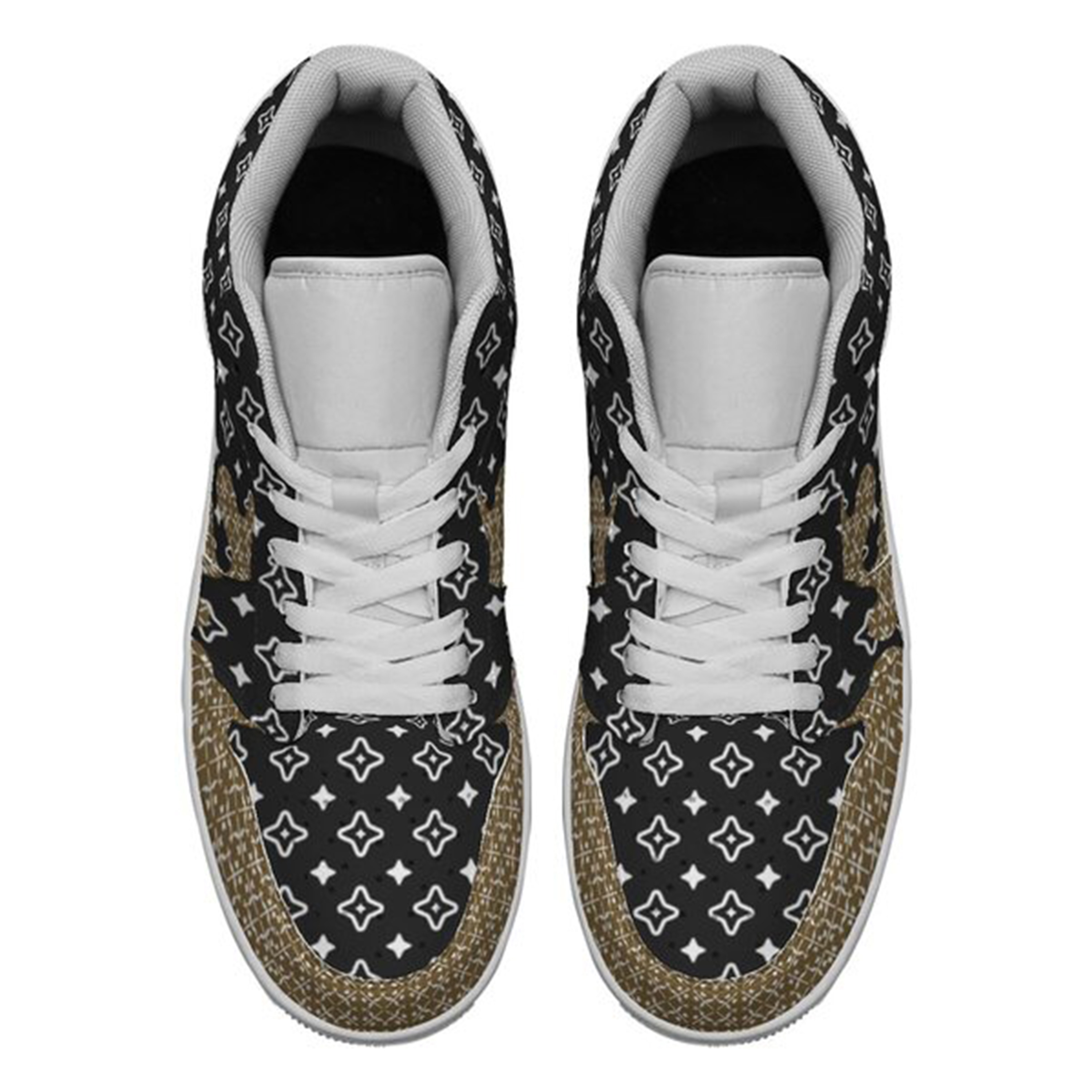 Jordan 1-25-yy-Quiet Luxe-4, Jordan 1 Retro Low Sneakers, Personalized Light Luxury Vintage Sneakers, Breathable Running Shoes, Printed Luxury-inspired Design, Anti-Slip Athletic Shoes, Lightweight Walking Sneakers