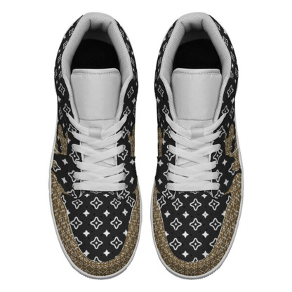 Jordan 1-25-yy-Quiet Luxe-4, Jordan 1 Retro Low Sneakers, Personalized Light Luxury Vintage Sneakers, Breathable Running Shoes, Printed Luxury-inspired Design, Anti-Slip Athletic Shoes, Lightweight Walking Sneakers