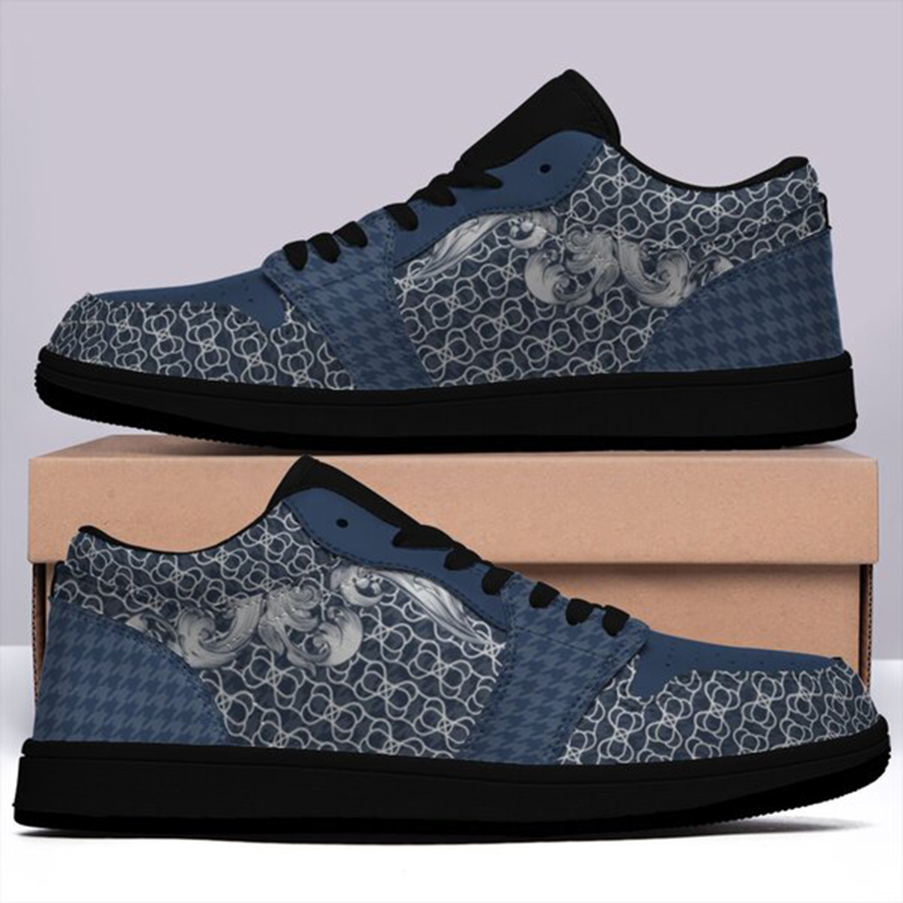 Jordan 1-25-cy-Quiet Luxe-4, Jordan 1 Retro Low Sneakers, Personalized Light Luxury Vintage Sneakers, Breathable Running Shoes, Printed Luxury-inspired Design, Anti-Slip Athletic Shoes, Lightweight Walking Sneakers