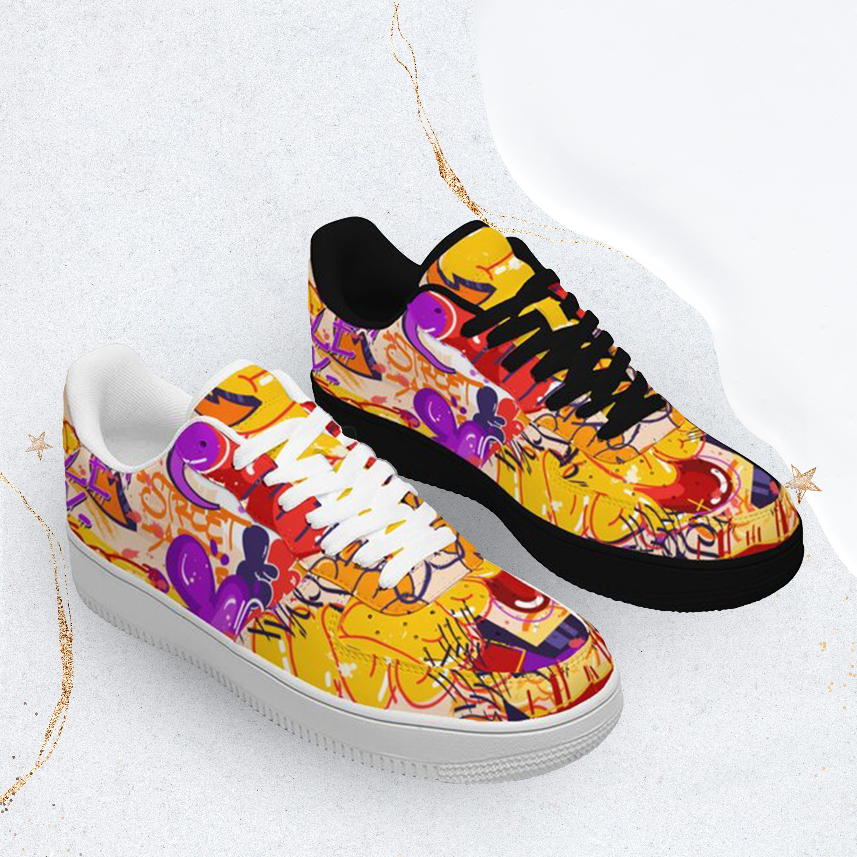 Air Force 1-25-yy-Quiet Luxe-5, Personalized Light Luxury Vintage Sneakers, Breathable Running Shoes, Graffiti Luxury-inspired Design, Anti-Slip Athletic Shoes, Comfort  Walking  Sneakers
