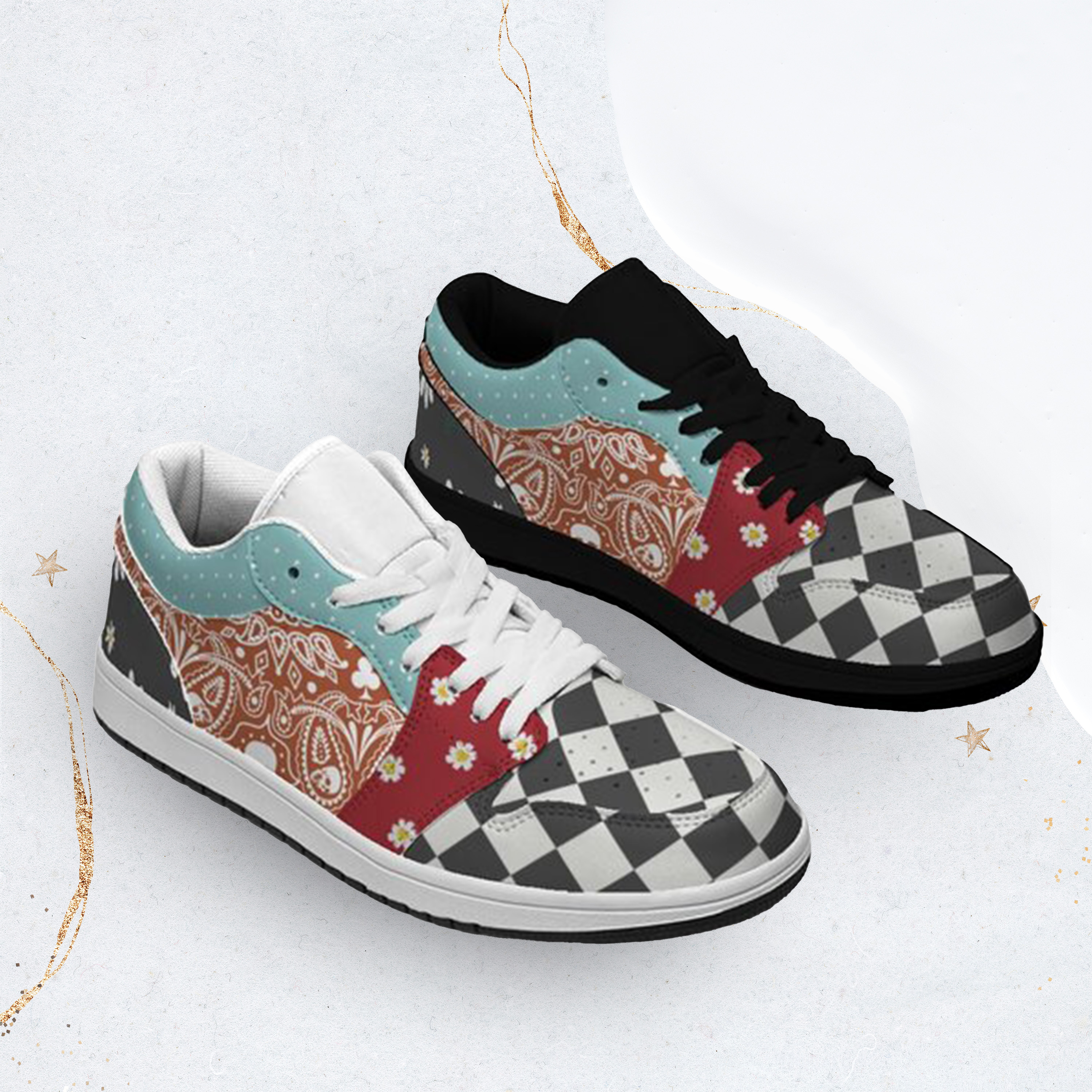 Jordan 1-25-yy-Quiet Luxe-6, Jordan 1 Low Sneakers, Personalized Light Luxury Vintage Sneakers, Breathable Running Shoes, Patchwork Luxury-inspired Design, Anti-Slip Athletic Shoes, Lightweight Walking Sneakers