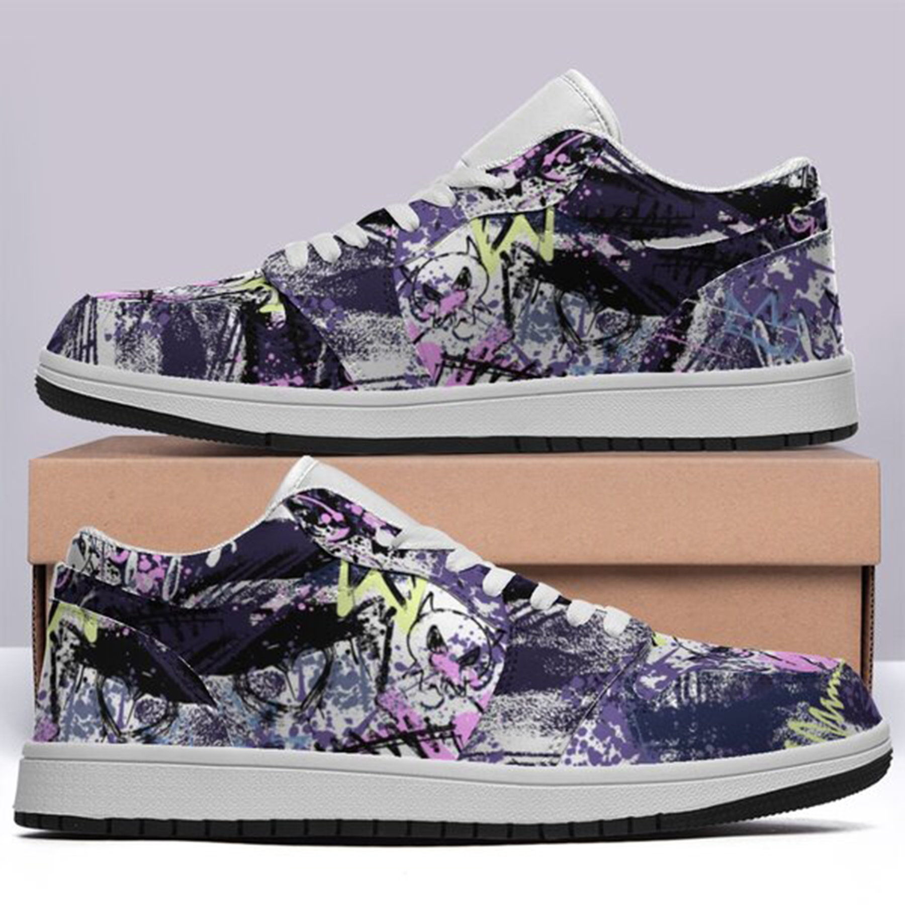 Jordan 1-25-cy-Quiet Luxe-7, Jordan 1 Retro Low Sneakers, Personalized Light Luxury Vintage Sneakers, Custom Printed Design, Light Breathable, Casual Walking Shoes, Fashion Sneakers