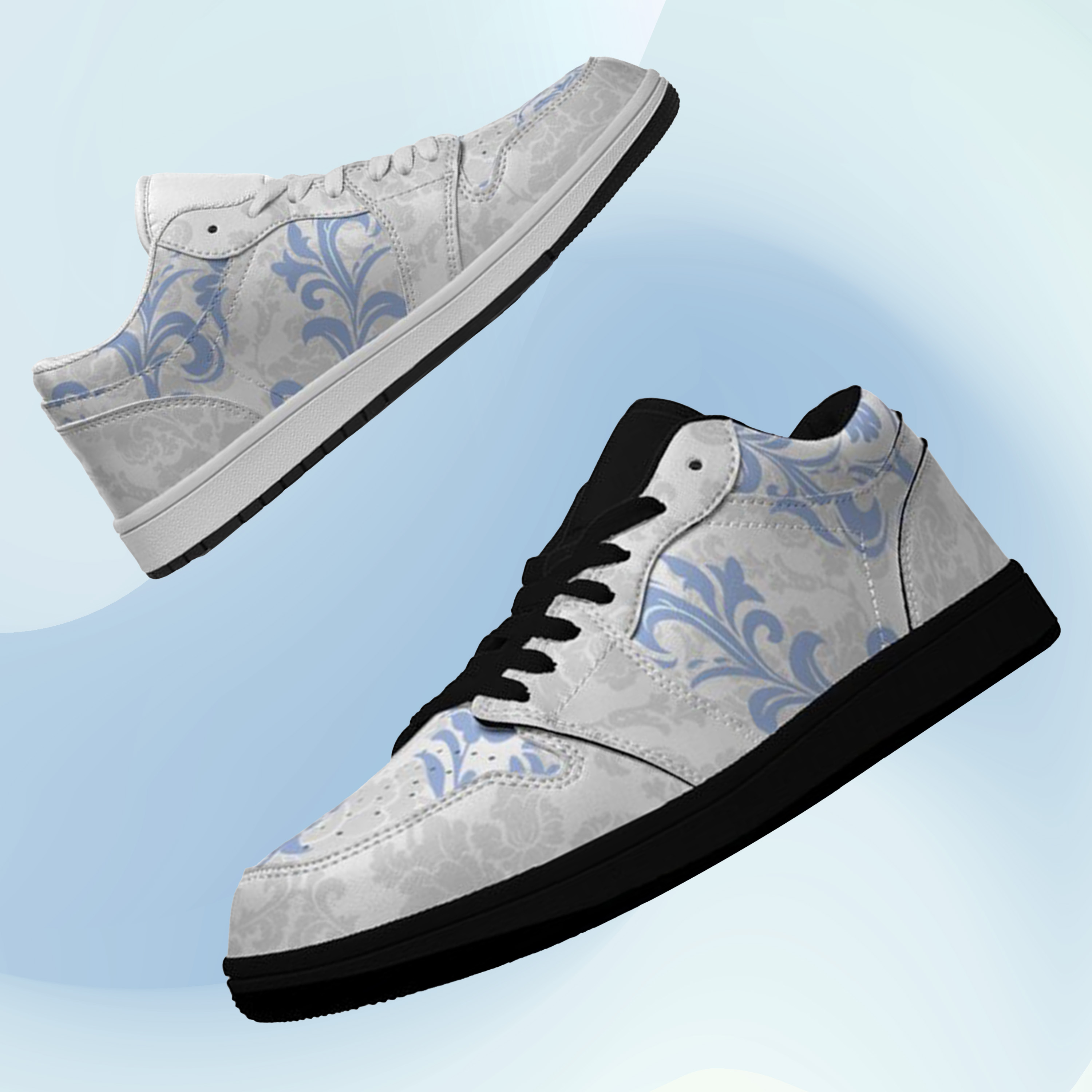 Jordan 1 Low Sneakers, Personalized Light Luxury Vintage Sneakers, Custom Printed Design, Light Breathable, Casual Walking Shoes, Fashion Sneakers