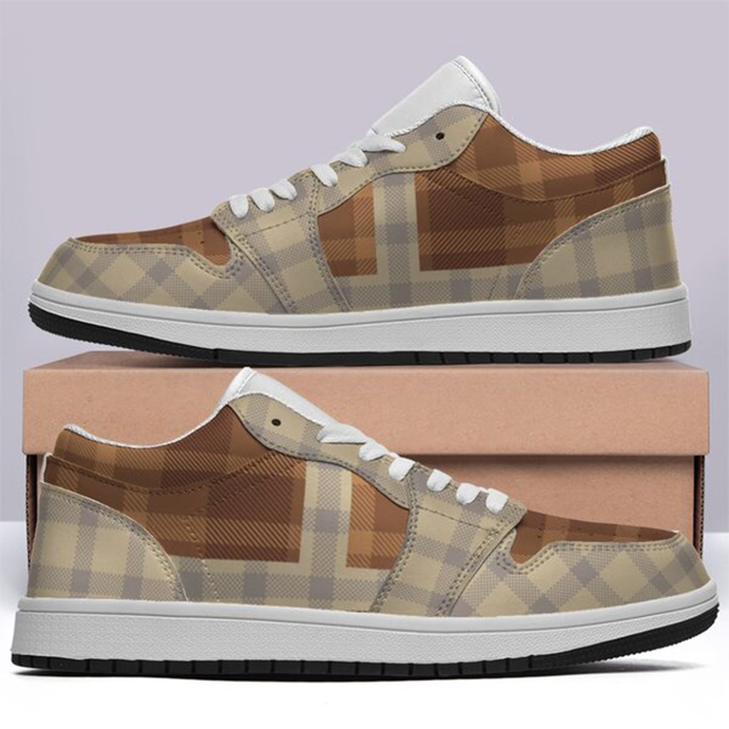 Jordan 1-25-yy-Quiet Luxe-8, Personalized Light Luxury Vintage Sneakers, Custom Patchwork Design, Light Breathable, Casual Walking Shoes, Fashion Sneakers