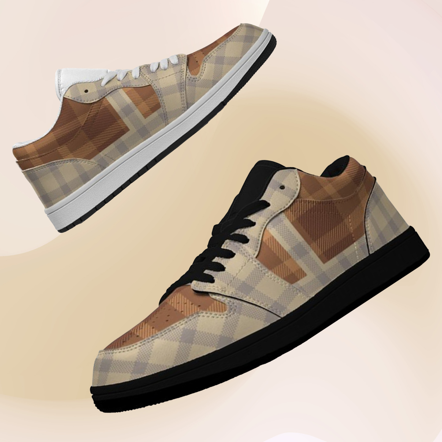 Jordan 1 Low Sneakers, Personalized Light Luxury Vintage Sneakers, Custom Patchwork Design, Light Breathable, Casual Walking Shoes, Fashion Sneakers