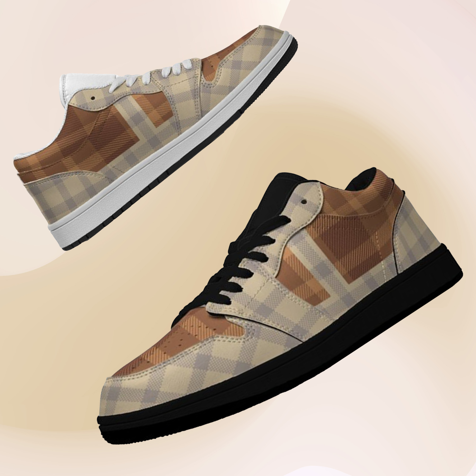 Jordan 1 Low Sneakers, Personalized Light Luxury Vintage Sneakers, Custom Patchwork Design, Light Breathable, Casual Walking Shoes, Fashion Sneakers