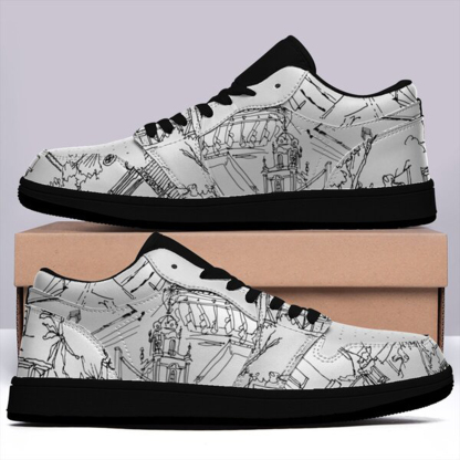 Jordan 1-25-cy-Quiet Luxe-9, Jordan 1 Retro Low Sneakers, Personalized Light Luxury Vintage Sneakers, Custom Printed Design, Light Breathable, Casual Walking Shoes, Fashion Sneakers