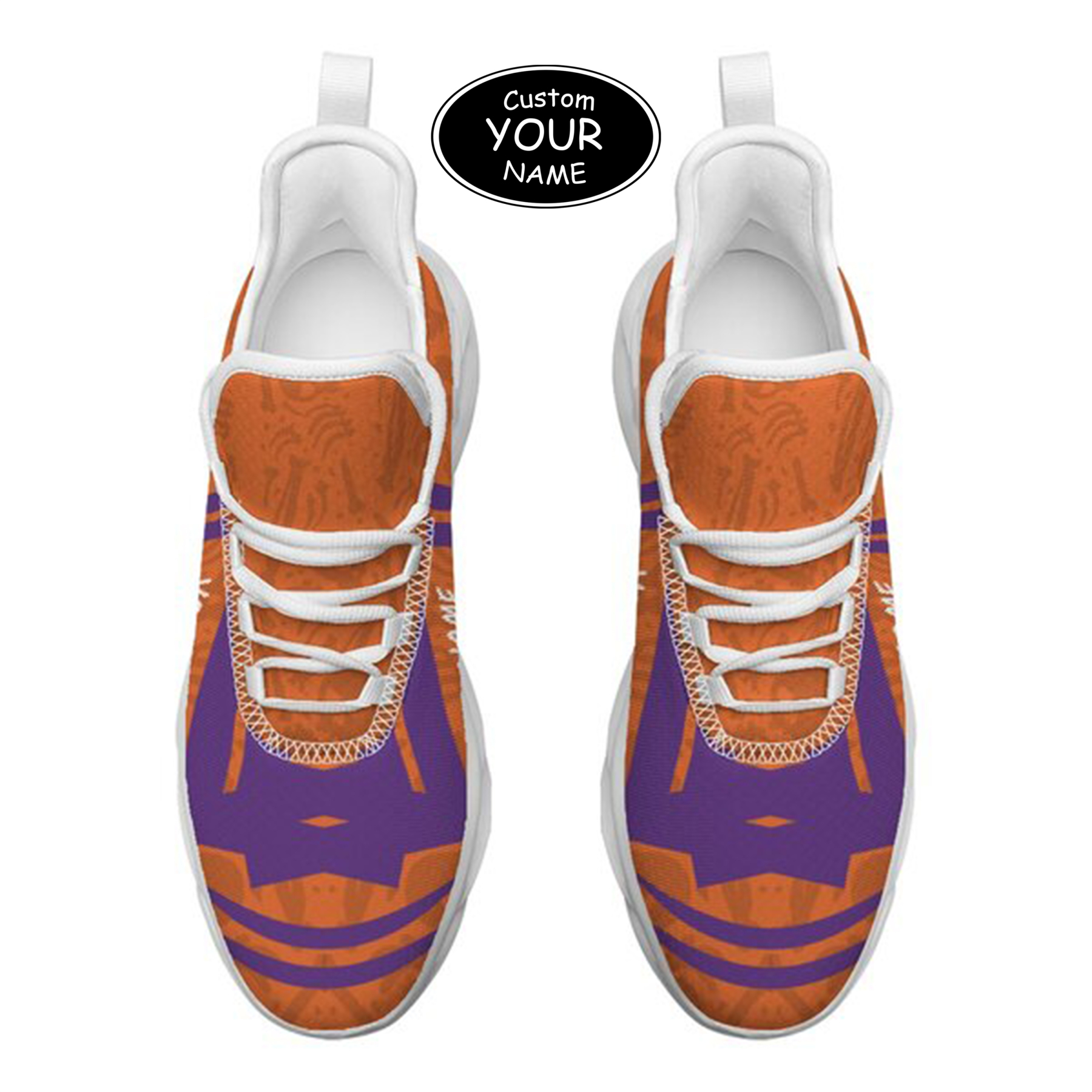 Max Sowl-25-cy-Clemson-1-4, Personalized Clemson Tigers Custom Max Sowl Shoes, Personalized Sport Footwear, Custom Color-Blocked Running Shoes