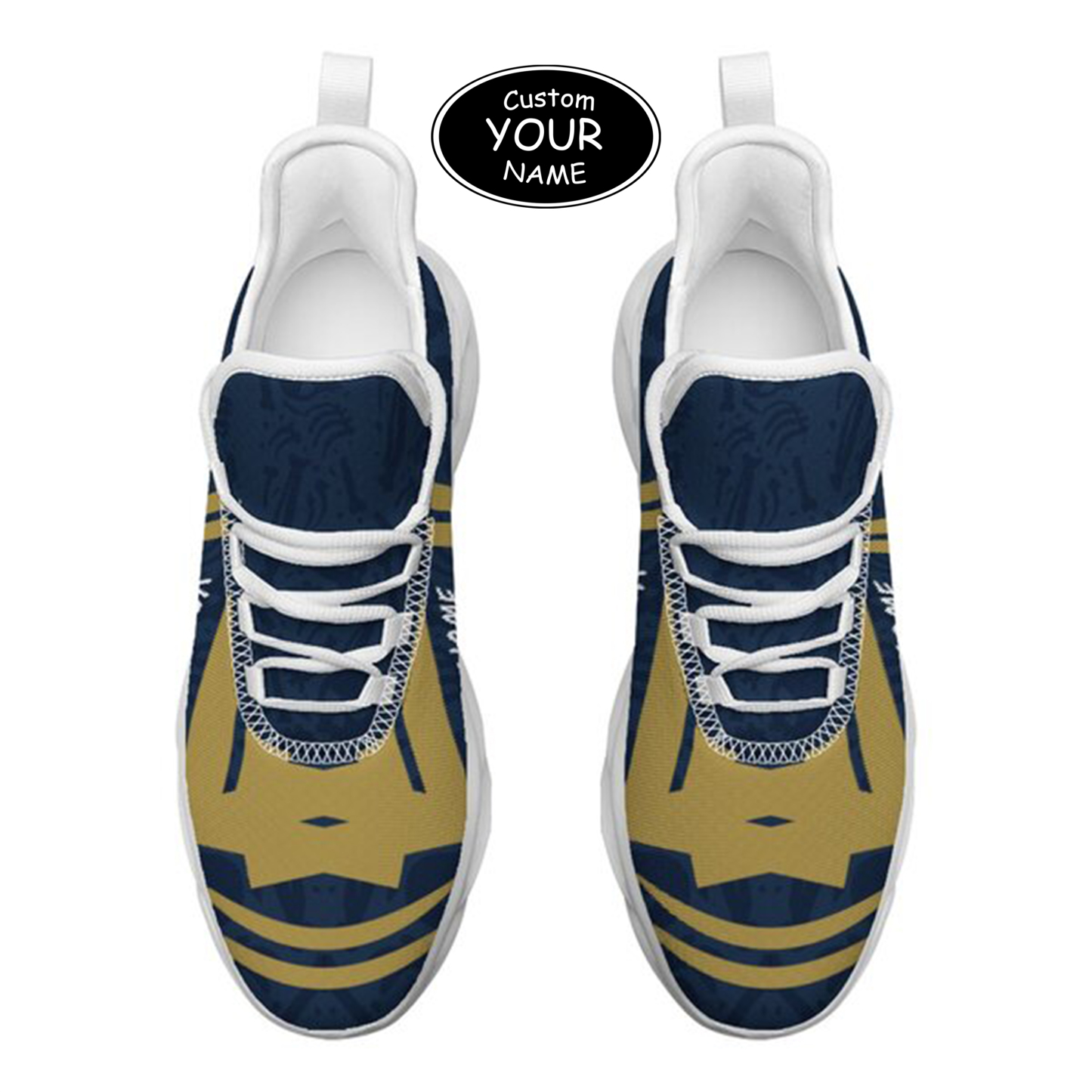 Max Sowl-25-cy-South Bend-5-4, Personalized Notre Dame Fighting Irish Custom Max Sowl Shoes, Personalized Sport Footwear, Custom Color-Blocked Running Shoes