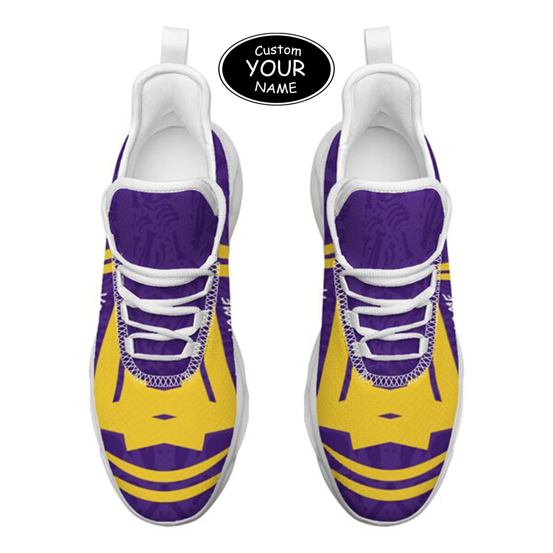 Max Sowl-25-cy-Baton Rouge-6-4, Personalized LSU Tigers Custom Max Sowl Shoes, Personalized Sport Footwear, Custom Color-Blocked Running Shoes