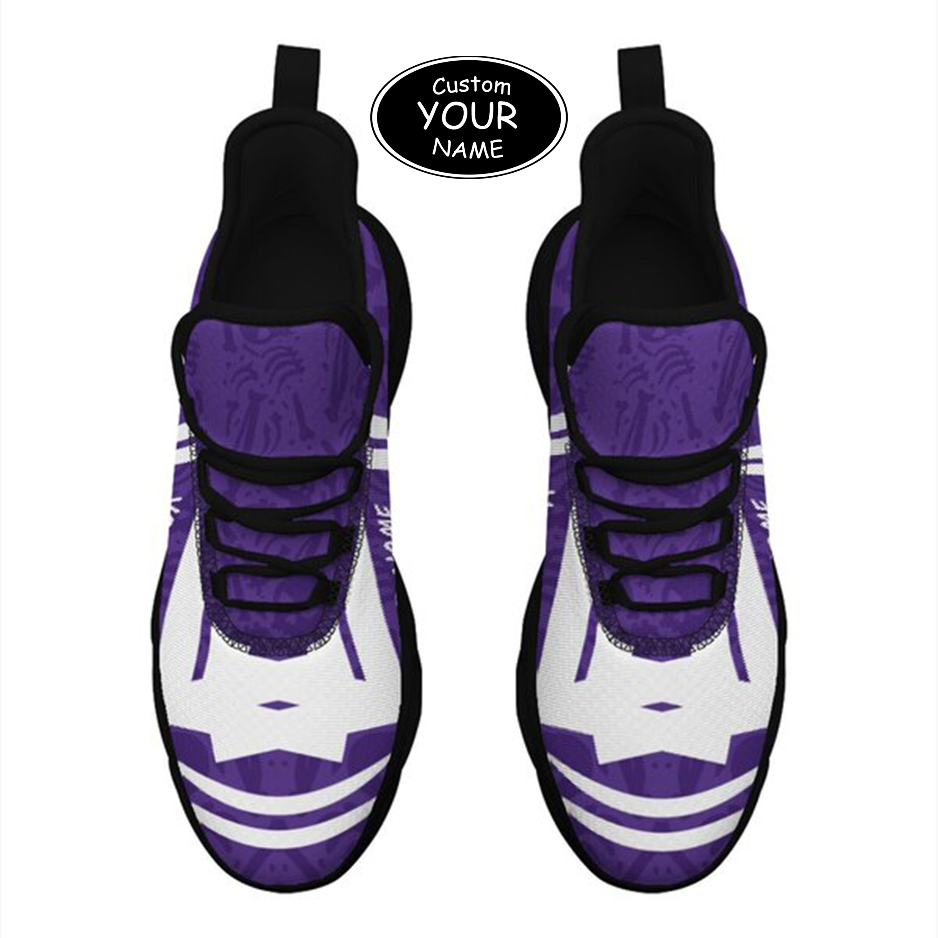 Max Sowl-25-cy-Evanston-21-4, Personalized Northwestern Wildcats Custom Max Sowl Shoes, Personalized Sport Footwear, Custom Color-Blocked Running Shoes