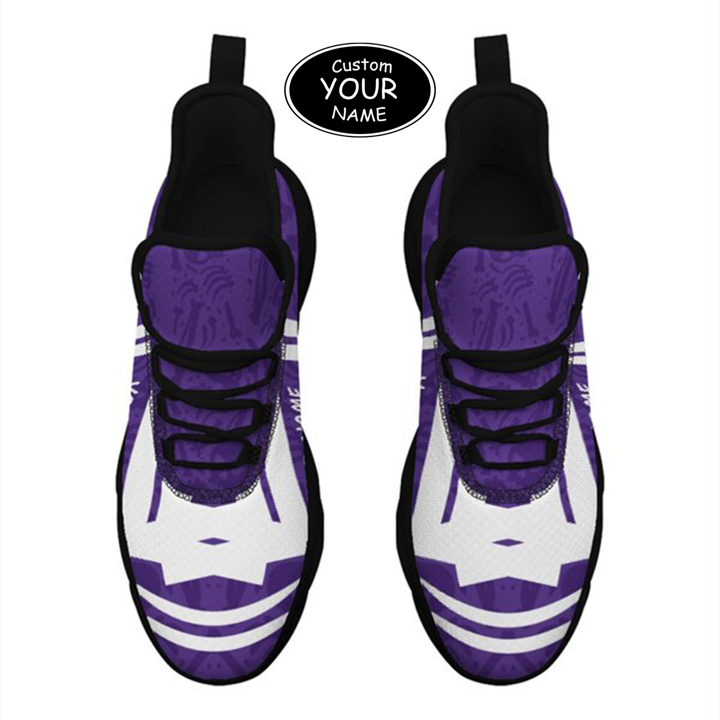 Max Sowl-25-cy-Evanston-21-4, Personalized Northwestern Wildcats Custom Max Sowl Shoes, Personalized Sport Footwear, Custom Color-Blocked Running Shoes