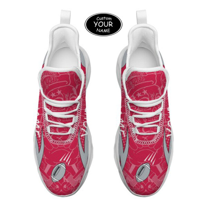 Max Sowl-25-yy-Columbus-3-4, Personalized Ohio State Buckeyes Custom Max Sowl Shoes, Personalized Sport Footwear, Custom Color-Blocked Running Shoes