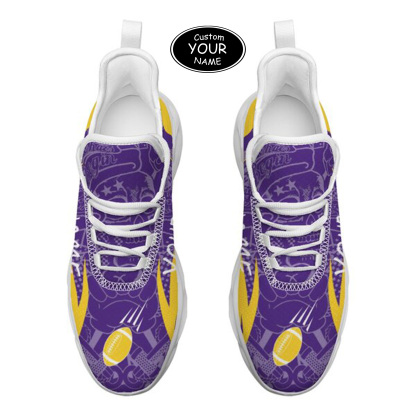 Max Sowl-25-yy-Baton Rouge-6-4, Personalized LSU Tigers Custom Max Sowl Shoes, Personalized Sport Footwear, Custom Color-Blocked Running Shoes