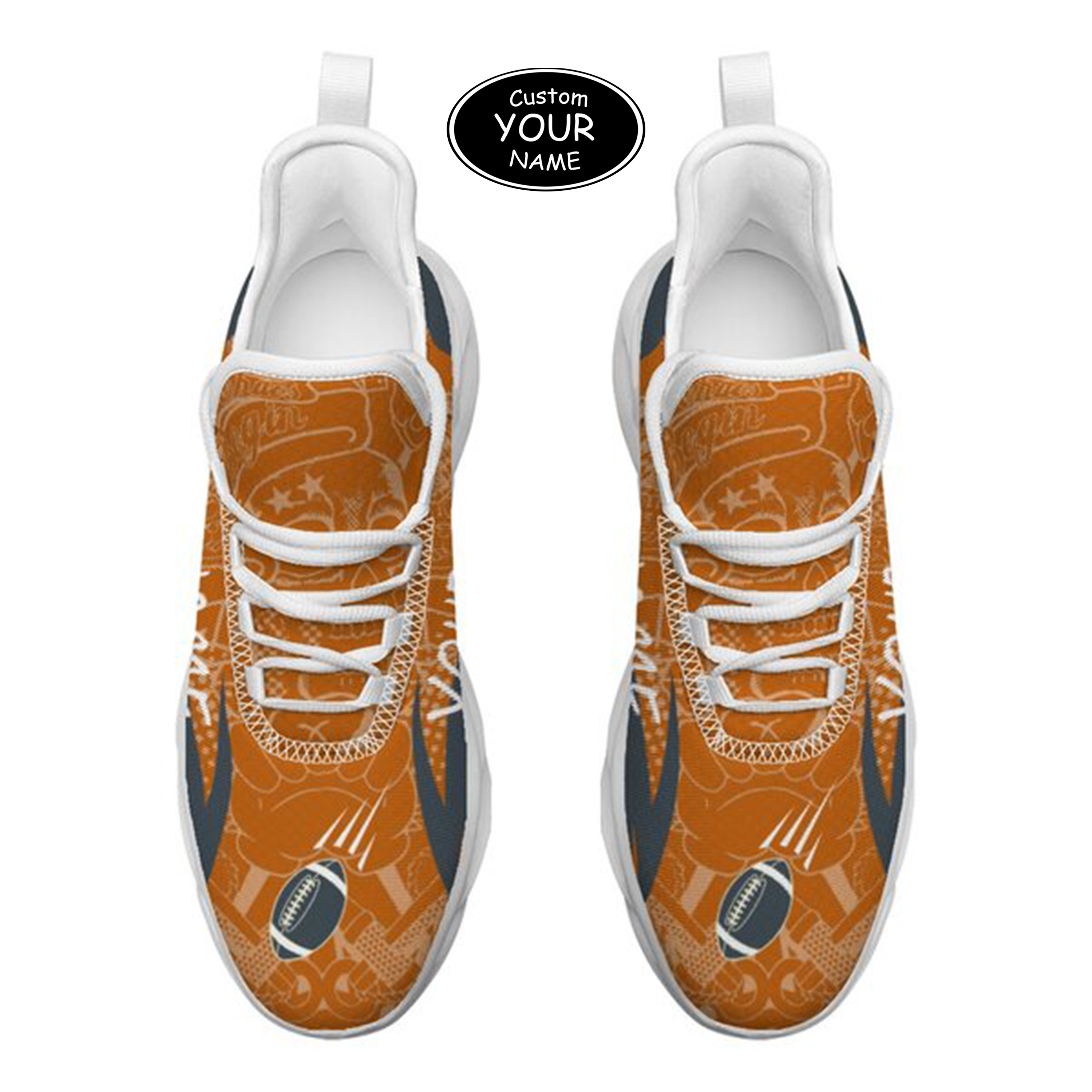 Max Sowl-25-yy-Austin-9-4, Personalized Texas Longhorns Custom Max Sowl Shoes, Personalized Sport Footwear, Custom Color-Blocked Running Shoes