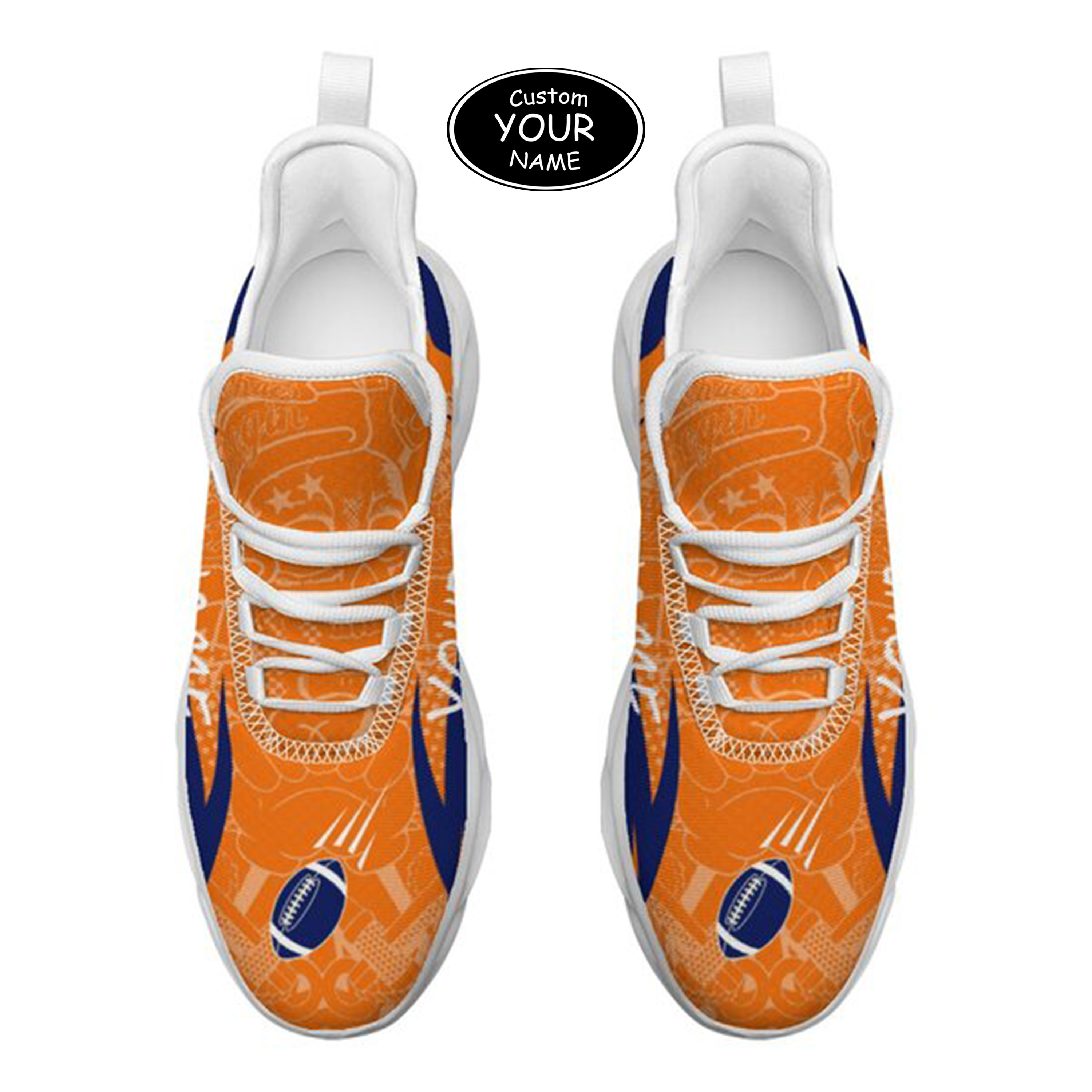 Max Sowl-25-yy-Syracuse-15-4, Personalized Syracuse Orange Custom Max Sowl Shoes, Personalized Sport Footwear, Custom Color-Blocked Running Shoes