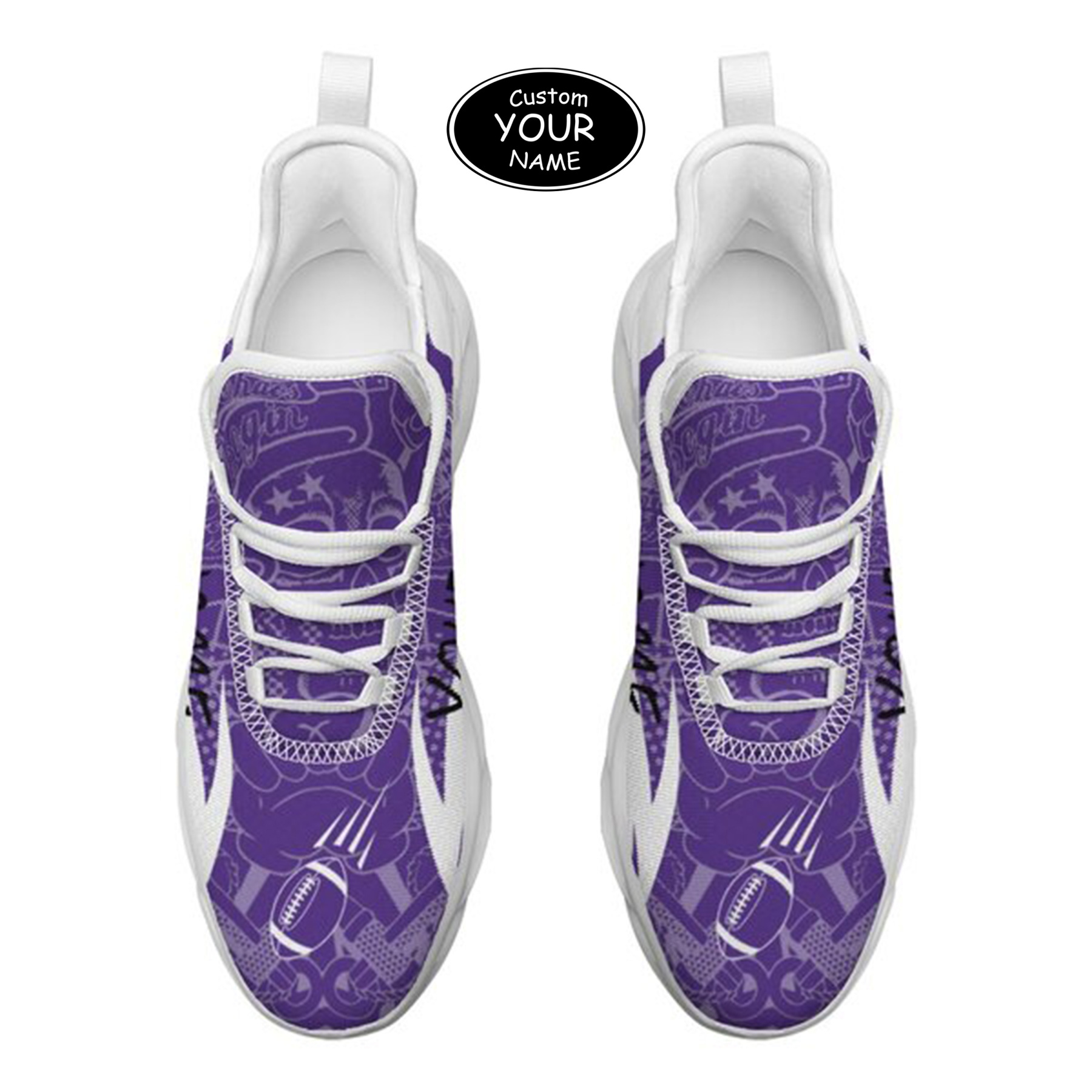 Max Sowl-25-yy-Evanston-21-4, Personalized Northwestern Wildcats Custom Max Sowl Shoes, Personalized Sport Footwear, Custom Color-Blocked Running Shoes
