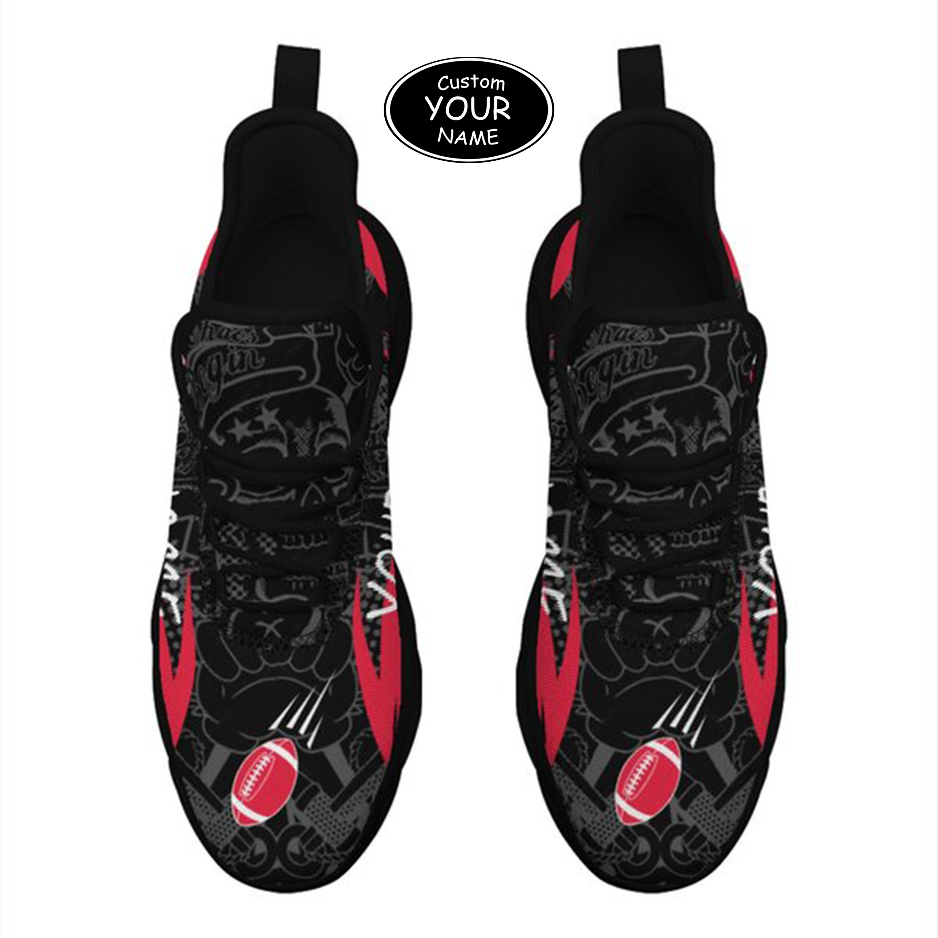 Max Sowl-25-yy-Cincinnati-24-4, Personalized Cincinnati Bearcats Custom Max Sowl Shoes, Personalized Sport Footwear, Custom Color-Blocked Running Shoes