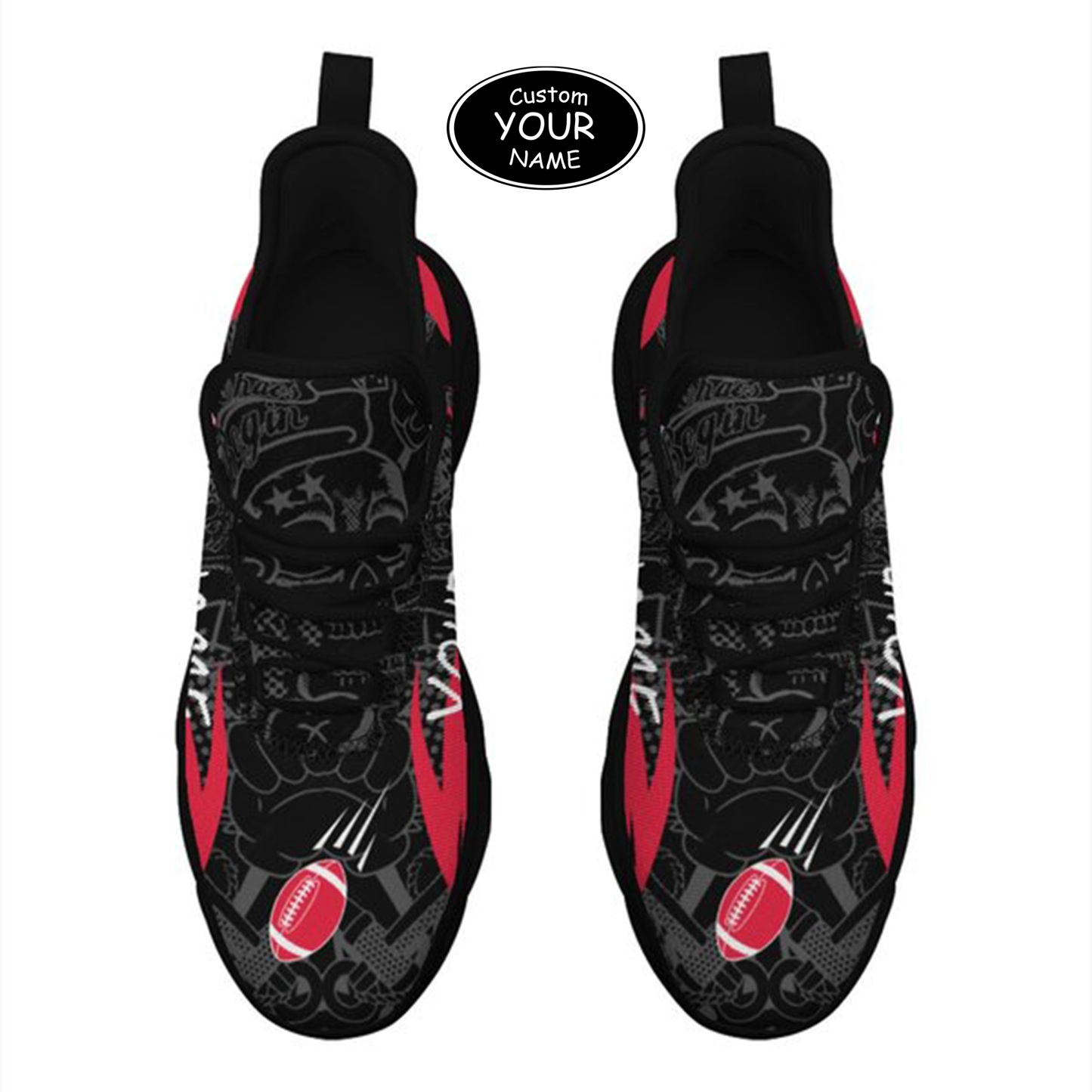 Max Sowl-25-yy-Cincinnati-24-4, Personalized Cincinnati Bearcats Custom Max Sowl Shoes, Personalized Sport Footwear, Custom Color-Blocked Running Shoes