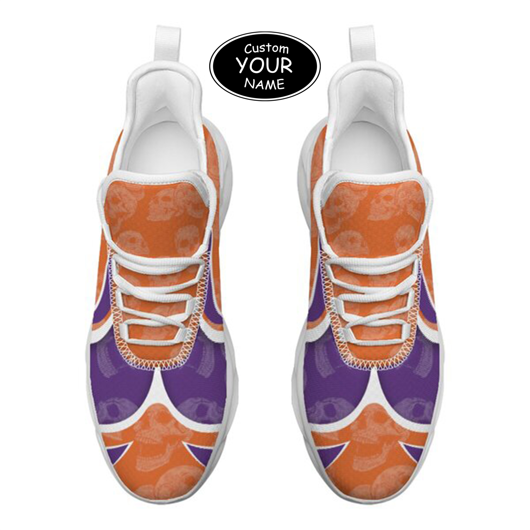 Max Sowl-25-cy-Clemson-1-5, Personalized Clemson Tigers Custom Max Sowl Shoes, Personalized Sport Footwear, Custom Color-Blocked Running Shoes