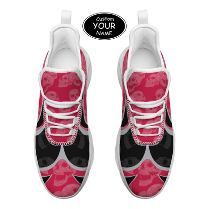 Max Sowl-25-cy-Columbus-3-5, Personalized Ohio State Buckeyes Custom Max Sowl Shoes, Personalized Skull Sport Footwear, Custom Color-Blocked Running Shoes