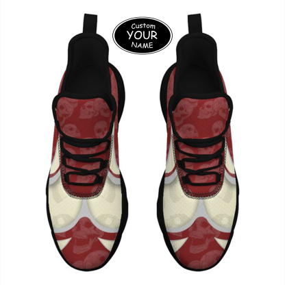Max Sowl-25-cy-Norman-4-5, Personalized Oklahoma Sooners Custom Max Sowl Shoes, Personalized Skull Sport Footwear, Custom Color-Blocked Running Shoes