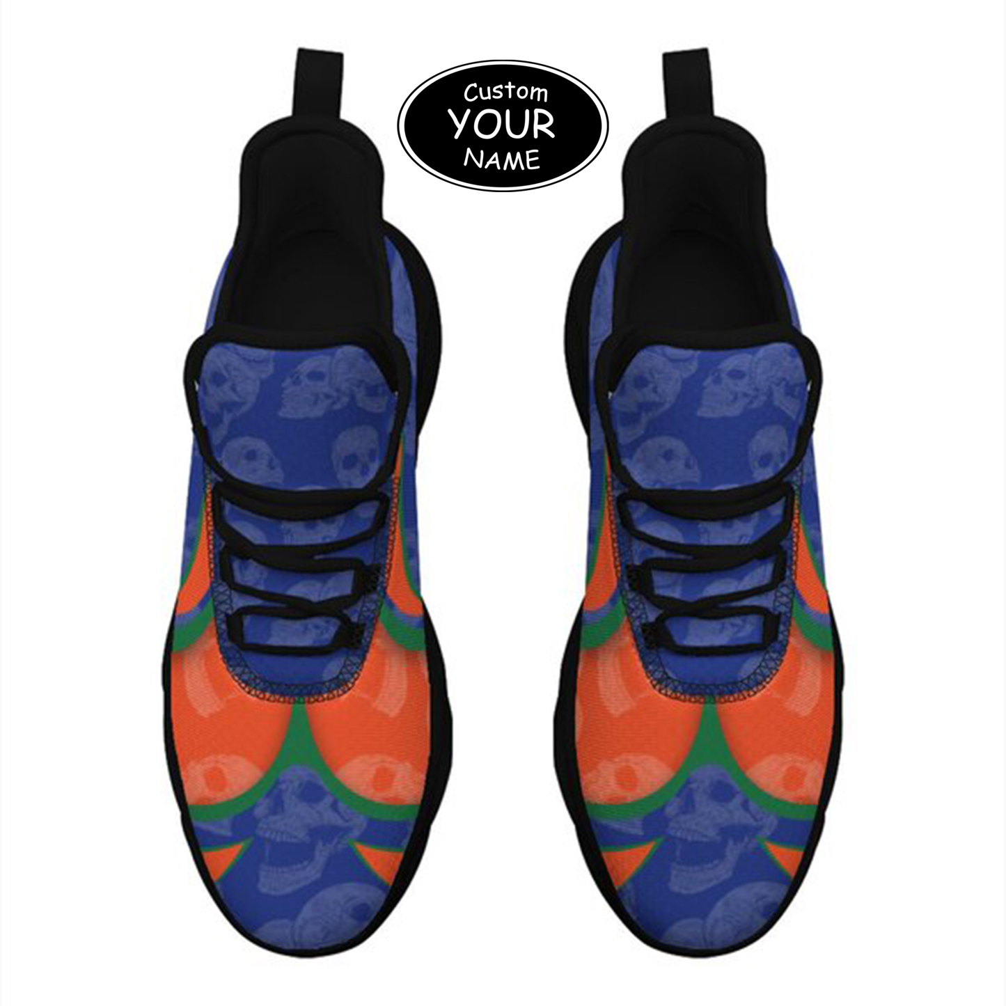 Max Sowl-25-cy-Gainesville-7-5, Personalized Florida Gators Custom Max Sowl Shoes, Personalized Skull Sport Footwear, Custom Color-Blocked Running Shoes