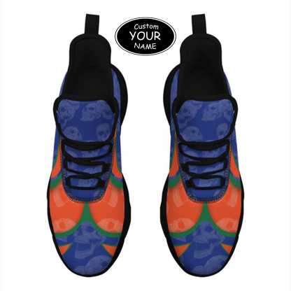 Max Sowl-25-cy-Gainesville-7-5, Personalized Florida Gators Custom Max Sowl Shoes, Personalized Skull Sport Footwear, Custom Color-Blocked Running Shoes