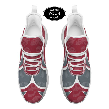 Max Sowl-25-cy-Pullman-10-5, Personalized Washington State Cougars Custom Max Sowl Shoes, Personalized Skull Sport Footwear, Custom Color-Blocked Running Shoes