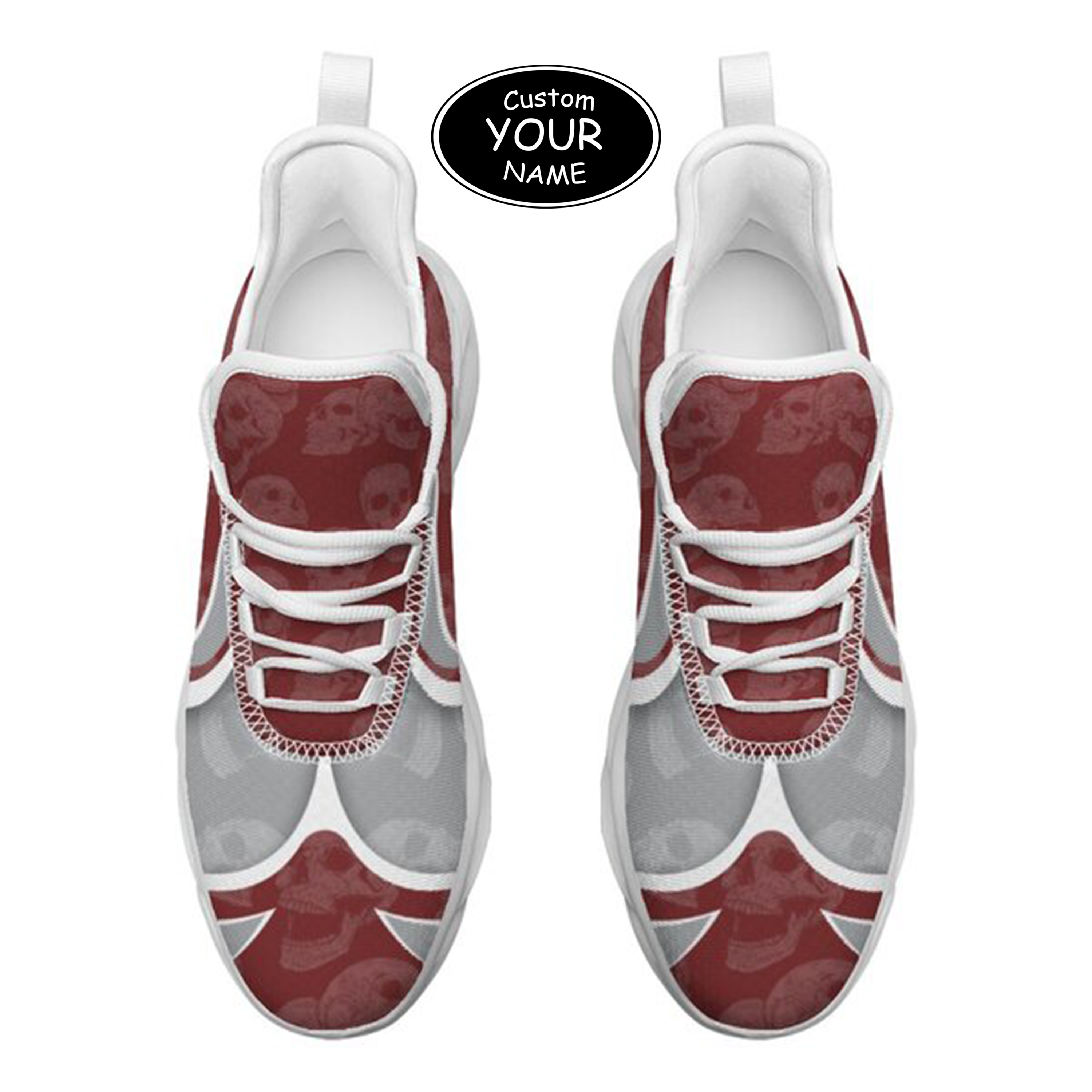 Max Sowl-25-cy-College Station-16-5, Personalized Texas A&M Aggies Custom Max Sowl Shoes, Personalized Skull Sport Footwear, Custom Color-Blocked Running Shoes