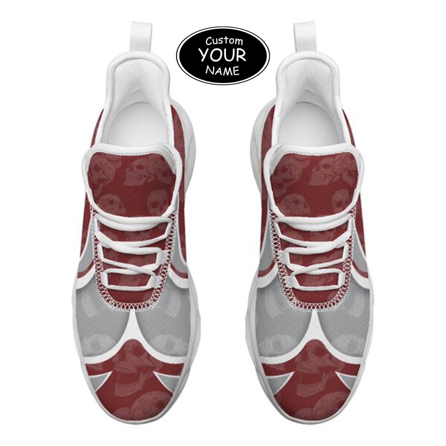 Max Sowl-25-cy-College Station-16-5, Personalized Texas A&M Aggies Custom Max Sowl Shoes, Personalized Skull Sport Footwear, Custom Color-Blocked Running Shoes