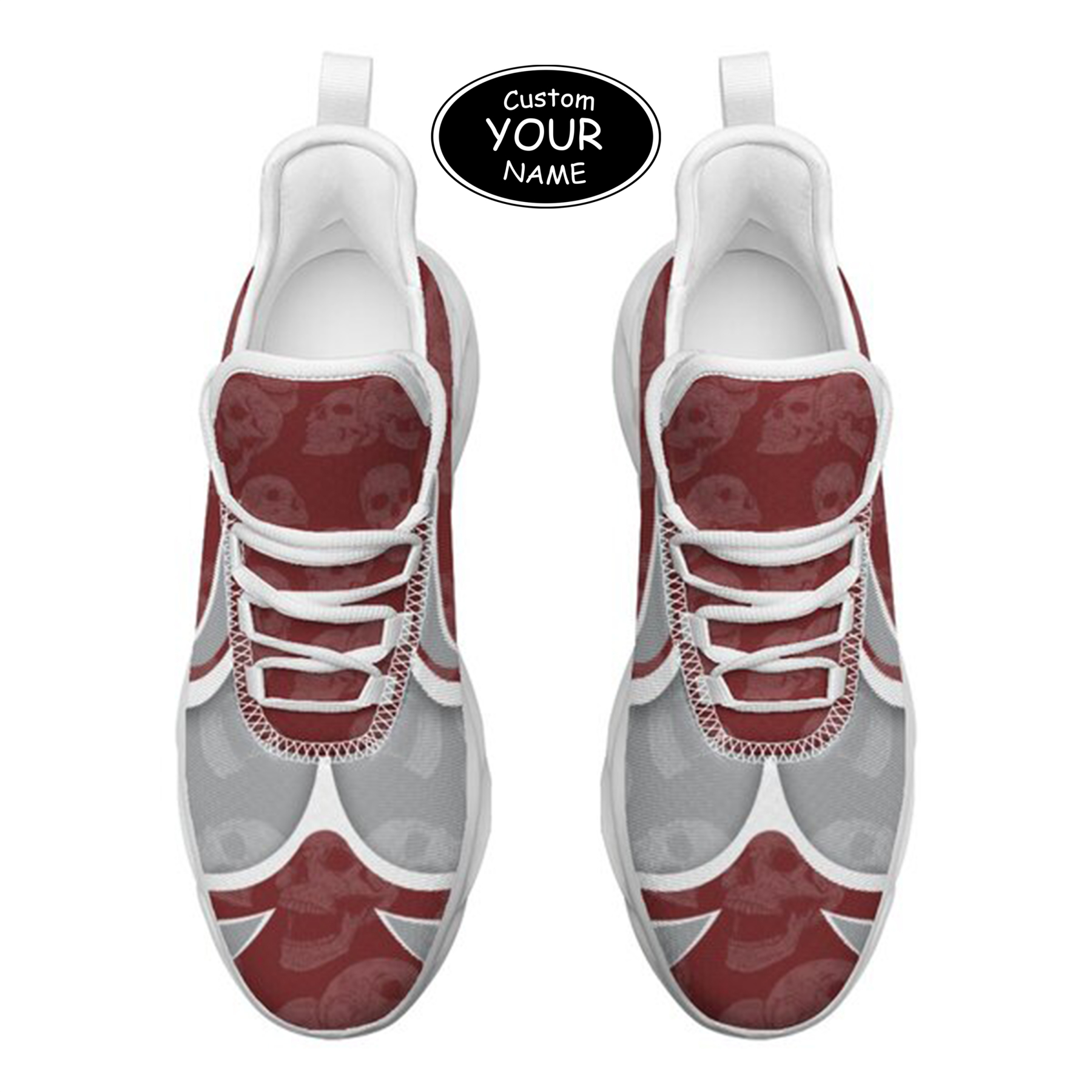 Max Sowl-25-cy-College Station-16-5, Personalized Texas A&M Aggies Custom Max Sowl Shoes, Personalized Skull Sport Footwear, Custom Color-Blocked Running Shoes