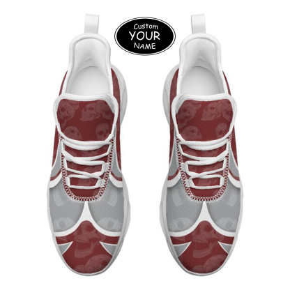 Max Sowl-25-cy-College Station-16-5, Personalized Texas A&M Aggies Custom Max Sowl Shoes, Personalized Skull Sport Footwear, Custom Color-Blocked Running Shoes