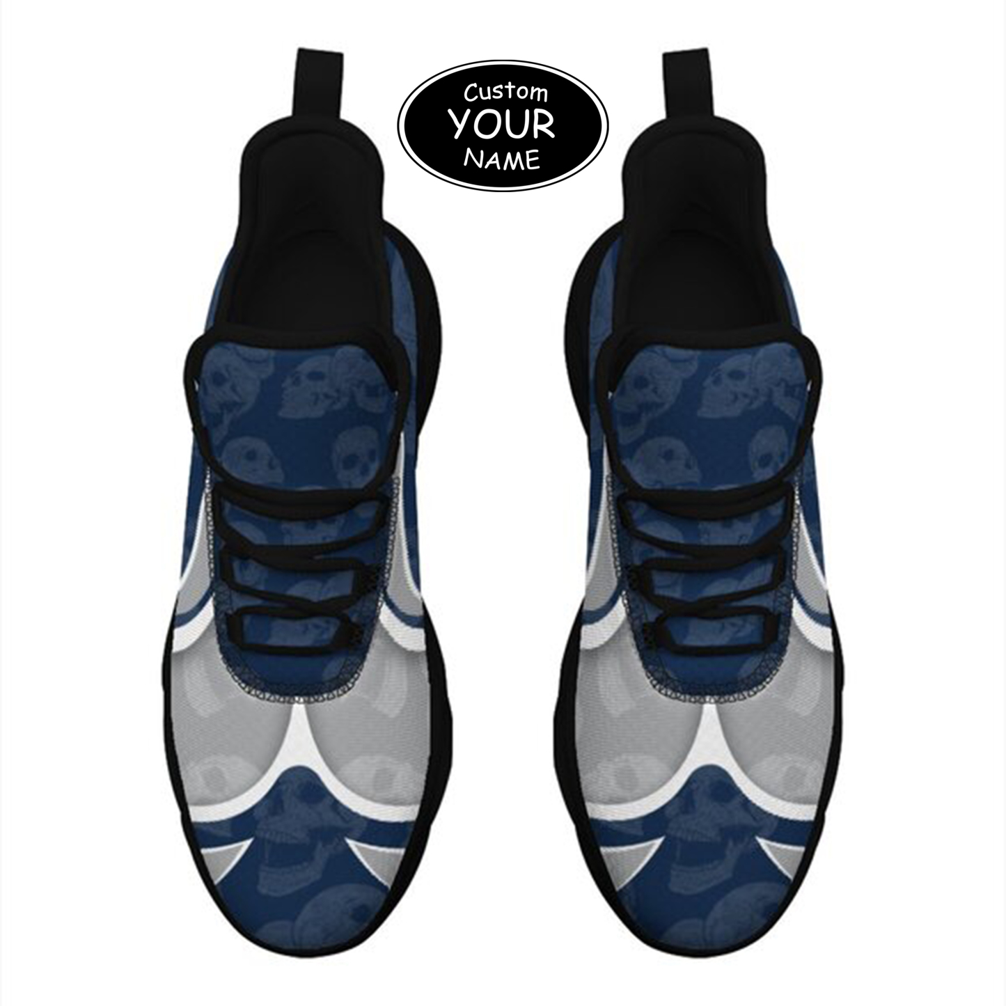 Max Sowl-25-cy-State College-17-5, Personalized Penn State Nittany Lions Custom Max Sowl Shoes, Personalized Skull Sport Footwear, Custom Color-Blocked Running Shoes