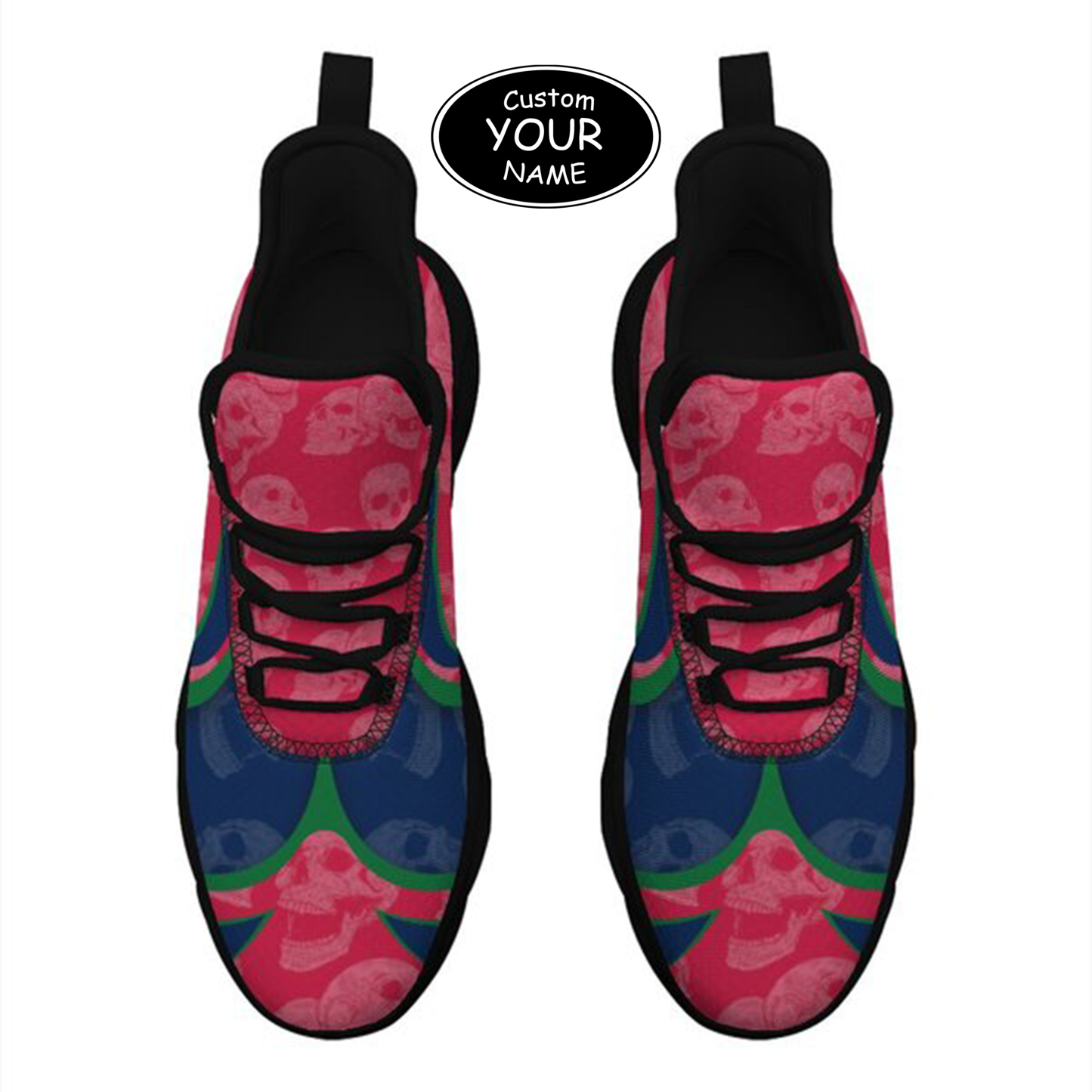 Max Sowl-25-cy-Fresno-18-5, Personalized Fresno State Bulldogs Custom Max Sowl Shoes, Personalized Skull Sport Footwear, Custom Color-Blocked Running Shoes