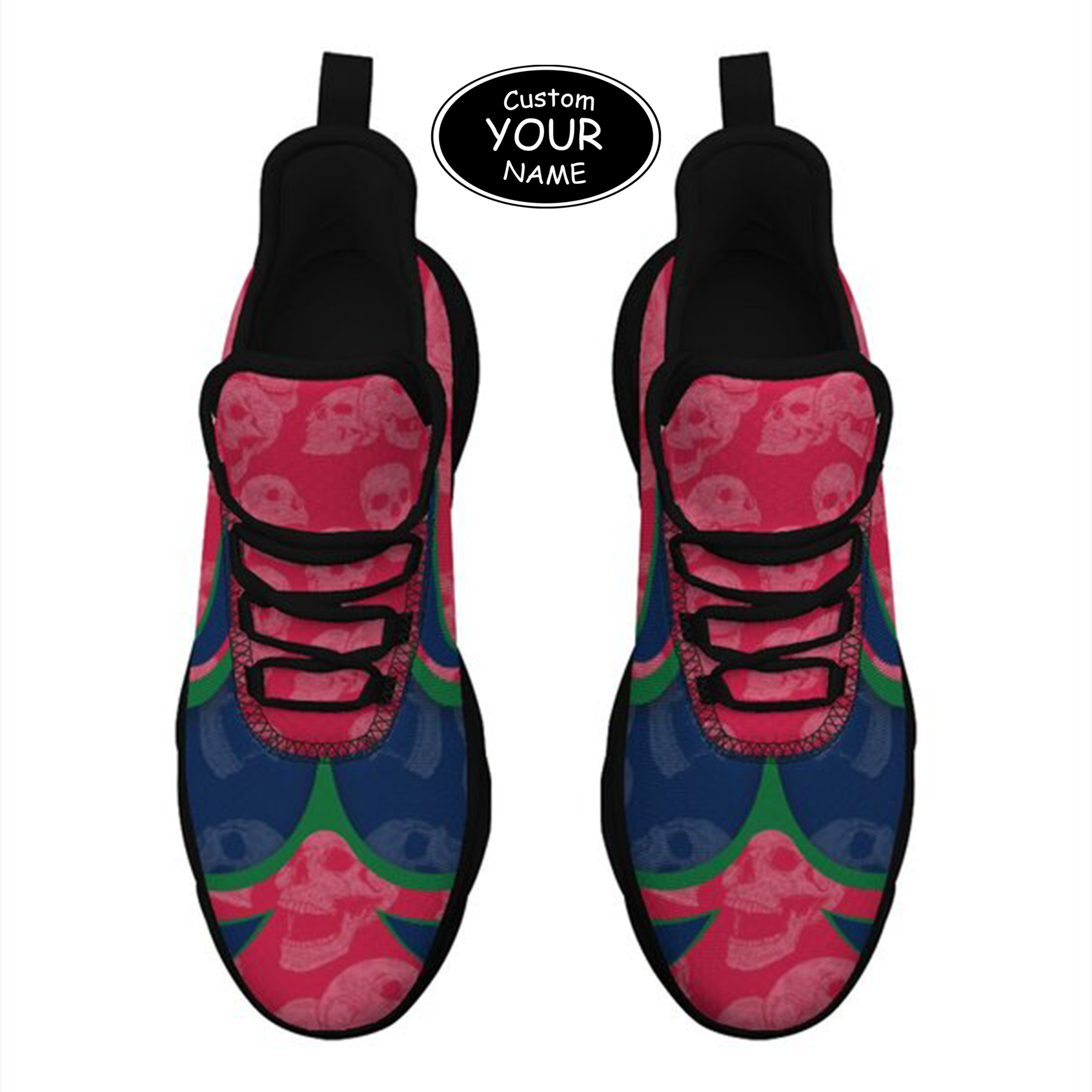 Max Sowl-25-cy-Fresno-18-5, Personalized Fresno State Bulldogs Custom Max Sowl Shoes, Personalized Skull Sport Footwear, Custom Color-Blocked Running Shoes