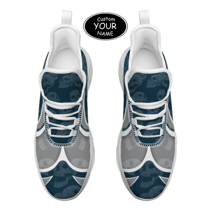 Max Sowl-25-cy-Logan-22-5, Personalized Utah State Aggies Custom Max Sowl Shoes, Personalized Skull Sport Footwear, Custom Color-Blocked Running Shoes