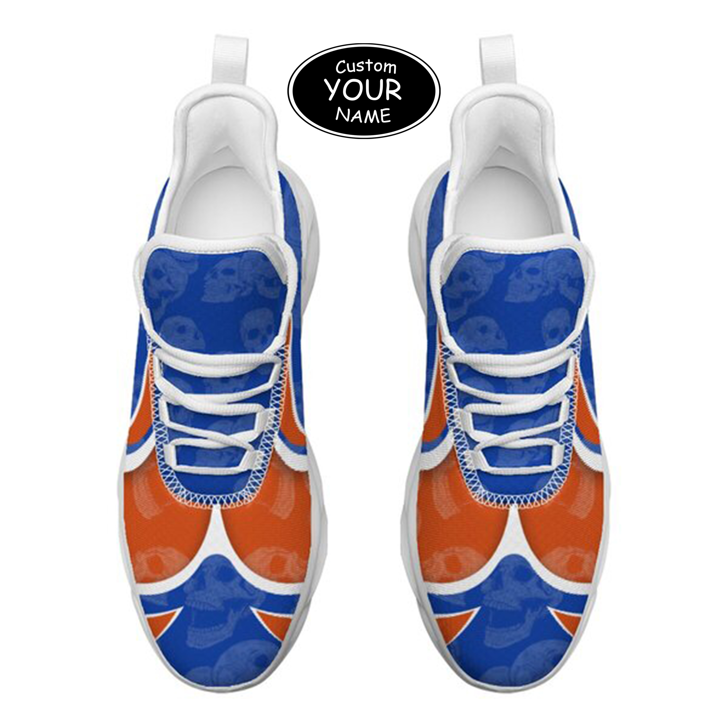 Max Sowl-25-cy-Boise-23-5, Personalized Boise State Broncos Custom Max Sowl Shoes, Personalized Skull Sport Footwear, Custom Color-Blocked Running Shoes