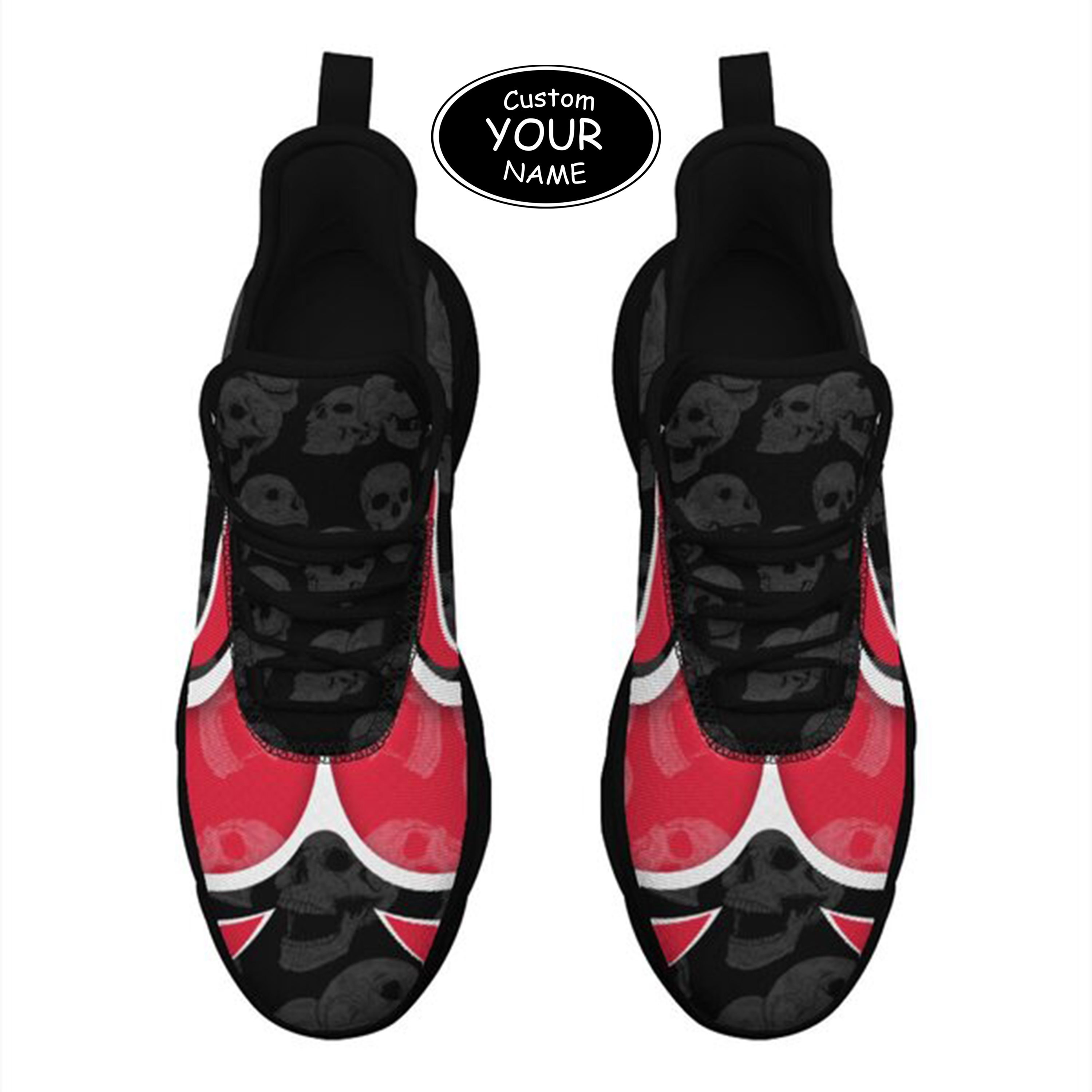 Max Sowl-25-cy-Cincinnati-24-5, Personalized Cincinnati Bearcats Custom Max Sowl Shoes, Personalized Skull Sport Footwear, Custom Color-Blocked Running Shoes
